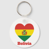 Bolivien Heart Flag Schlüsselanhänger (Vorderseite)