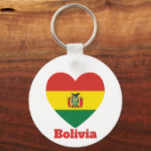 Bolivien Heart Flag Schlüsselanhänger (Vorderseite)