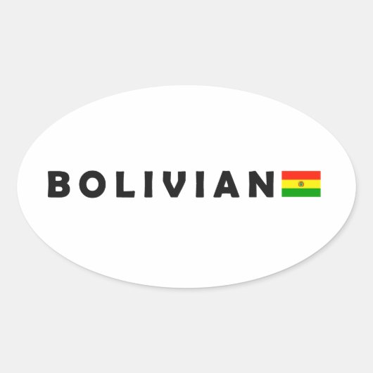 Bolivien, I Liebe Bolivien Ovaler Aufkleber (Vorderseite)