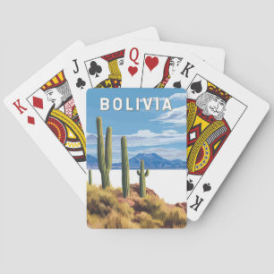 Bolivien Illustration Reise Kunst Vintage Spielkarten
