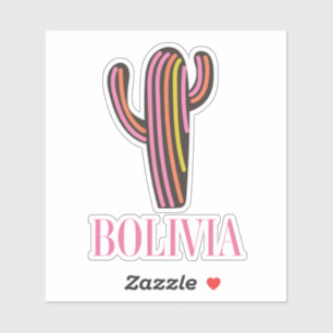 Bolivien-Kaktus-Reiseposter Aufkleber