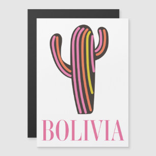 Bolivien-Kaktus-Reiseposter Magnetkarte