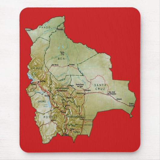 Bolivien-Karte Mousepad (Vorne)