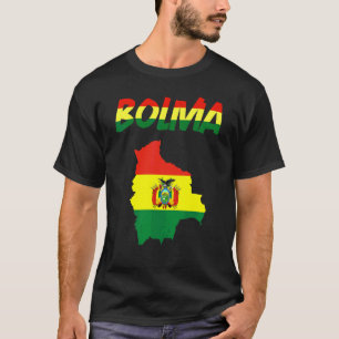 Bolivien Länderkarte Flagge Bolivien Bolivianische T-Shirt