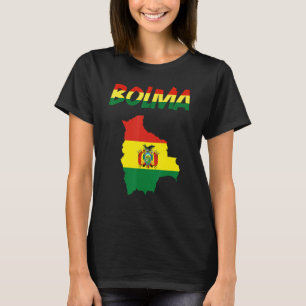 Bolivien Landkarte Bolivien Bolivianischer Flaggen T-Shirt