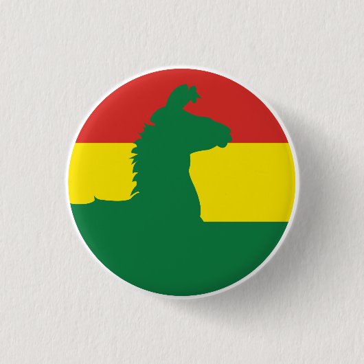 Bolivien Llama Alpaca Bolivianische Flagge Button (Vorderseite)