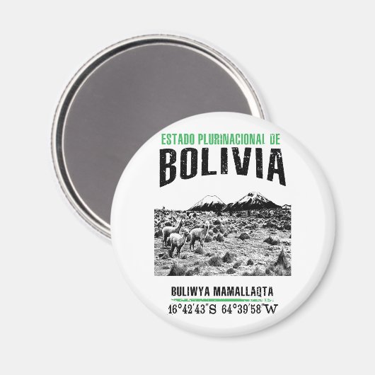 Bolivien Magnet (Vorderseite/Rückseite)