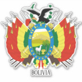 Bolivien National Coat of Arms Patriotic Aufkleber (Vorderseite)