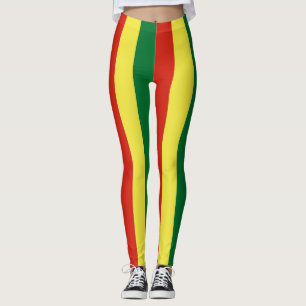 Bolivien National Flag Colors Vertikal gestreift Leggings