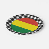 Bolivien Plate, Büffel kariert & Bolivianische Fla Pappteller (Schrägansicht)