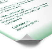 Bolivien Poster (Ecke)