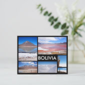 Bolivien-Postkarte für schwarzen Text mit mehrfach Postkarte (Stehend Vorderseite)