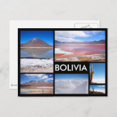 Bolivien-Postkarte für schwarzen Text mit mehrfach Postkarte (Vorne/Hinten)