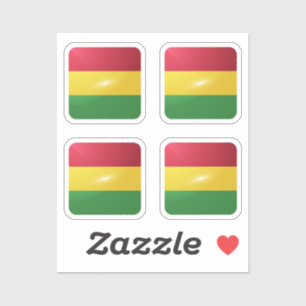 Bolivien Quadrat glänzende Flagge Aufkleber