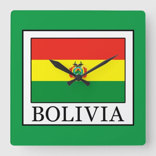 Bolivien Quadratische Wanduhr (Vorderseite)