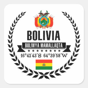 Bolivien Quadratischer Aufkleber