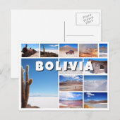 Bolivien Souvenir Foto Collage Postkarte (Vorne/Hinten)