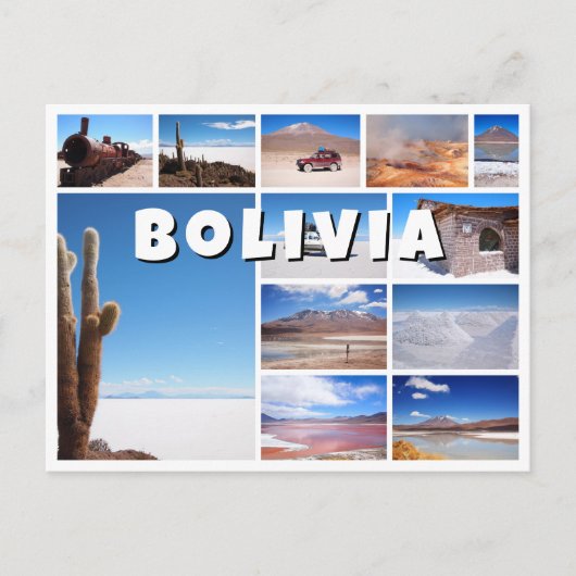 Bolivien Souvenir Foto Collage Postkarte (Vorderseite)