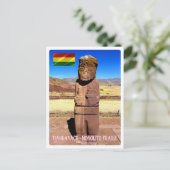 Bolivien - Tiahuanaco - Monolito Fraile - Postkarte (Stehend Vorderseite)