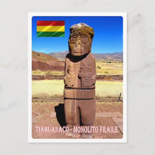 Bolivien - Tiahuanaco - Monolito Fraile - Postkarte (Vorderseite)