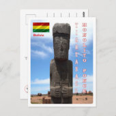 Bolivien - Tiahuanaco - Monolito Ponce - Postkarte (Vorne/Hinten)