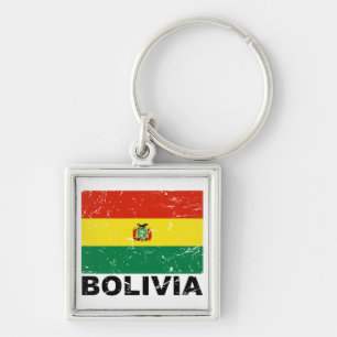 Bolivien Vintage-Flagge Schlüsselanhänger