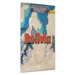 Bolivien Vintage-Reiseposter Klemmbrett