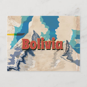 Bolivien Vintage-Reiseposter Postkarte