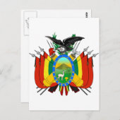 Bolivien Wappen BO Postkarte (Vorne/Hinten)