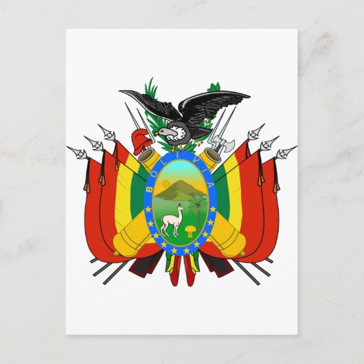 Bolivien Wappen BO Postkarte (Vorderseite)