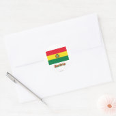 Bolivienflagge mit Name Runder Aufkleber (Umschlag)