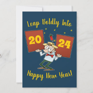 Bolkestein in den Neujahrsfeiertag 2024 Cartoon Feiertagskarte