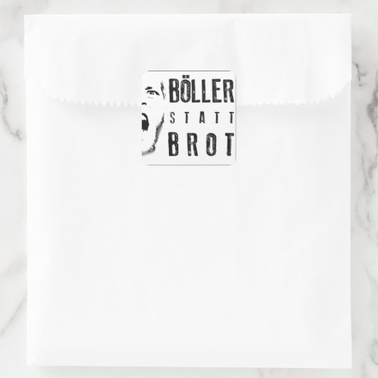 Böller statt Brot ! Quadratischer Aufkleber (Tasche)