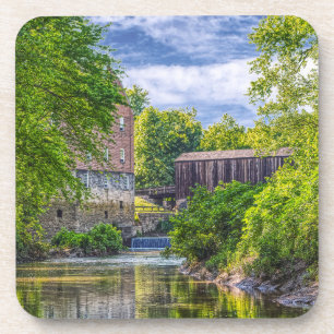 Bollinger Mill und Burfordville Covered Bridge Getränkeuntersetzer