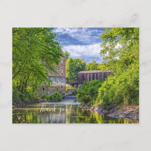 Bollinger Mill und Burfordville Covered Bridge Postkarte (Vorderseite)