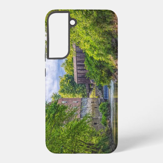 Bollinger Mill und Burfordville Covered Bridge Samsung Galaxy Hülle (Rückseite)