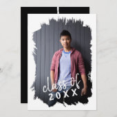 Bolly Brushed Foto Grad Party Einladung (Vorne/Hinten)