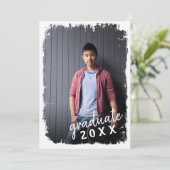 Bolly Brushed Foto Grad Party Einladung (Stehend Vorderseite)