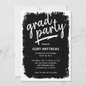 Bolly Brushed Foto Grad Party Einladung (Rückseite)