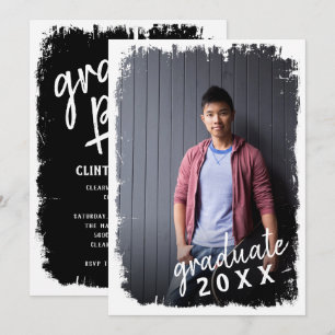 Bolly Brushed Foto Grad Party Einladung