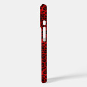 Bolly Chic: Rote und schwarze Leopardendrucke Case-Mate iPhone Hülle (Rückseite / Links)