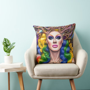 Bolly Glows Rainbow Drag Queen Artwork Design Kissen