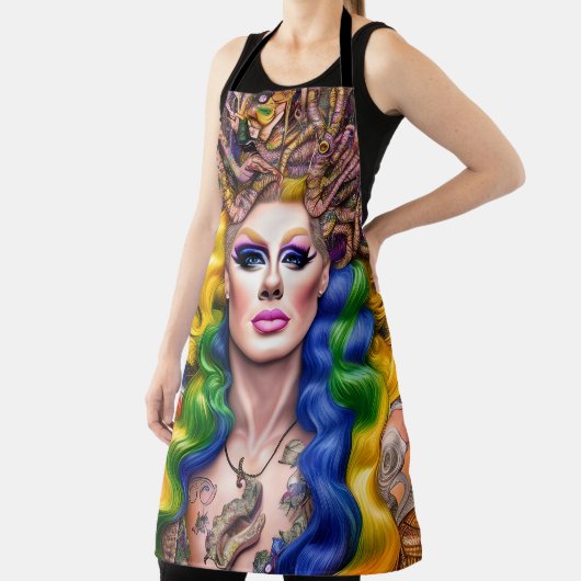 Bolly Glows Rainbow Drag Queen Artwork Design Schürze (InSitu)