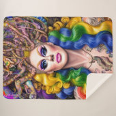 Bolly Glows Rainbow Drag Queen Artwork Design Sherpadecke (Vorderseite (Horizontal))