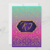 Bollywood Arabian Nights Bridal Dusche Einladung (Rückseite)