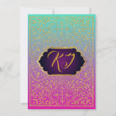 Bollywood Arabian Nights Bridal Dusche Einladung (Rückseite)