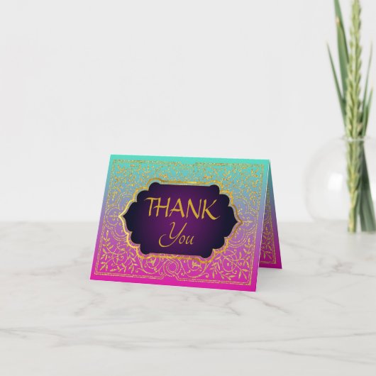 Bollywood Arabian Nights Danke Note Card (Vorderseite)