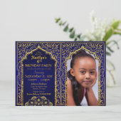 Bollywood Arabian Nights Geburtstags Einladungskar Einladung (Stehend Vorderseite)