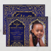 Bollywood Arabian Nights Geburtstags Einladungskar Einladung (Vorne/Hinten)