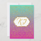 Bollywood Arabian Nights Geburtstagseinladungskart Einladung (Rückseite)